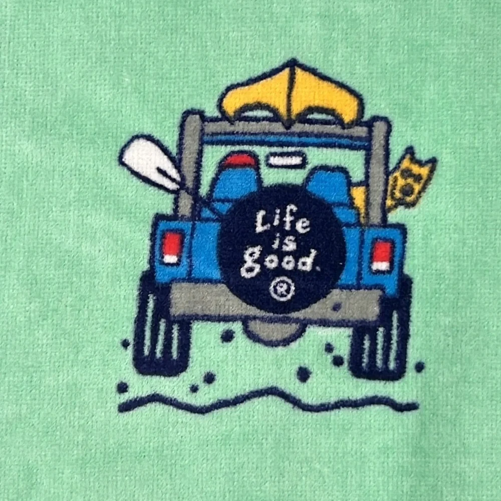 Life is Good - ‘Summer Fun Times’ Beach Towel. Aqua. NWT Firm!